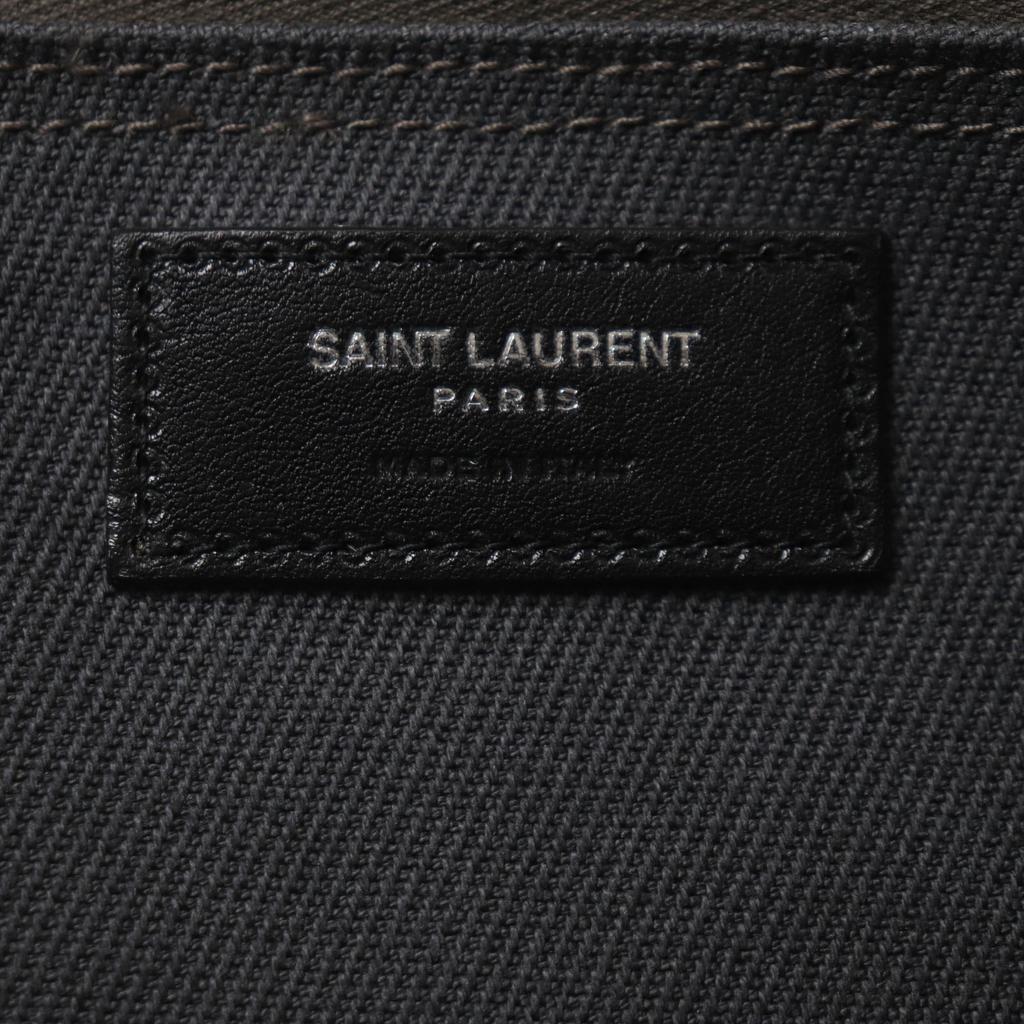SAINT LAURENT PARIS Tote Bag Rive Gauche N/S dark gray black canvas 632539 Used