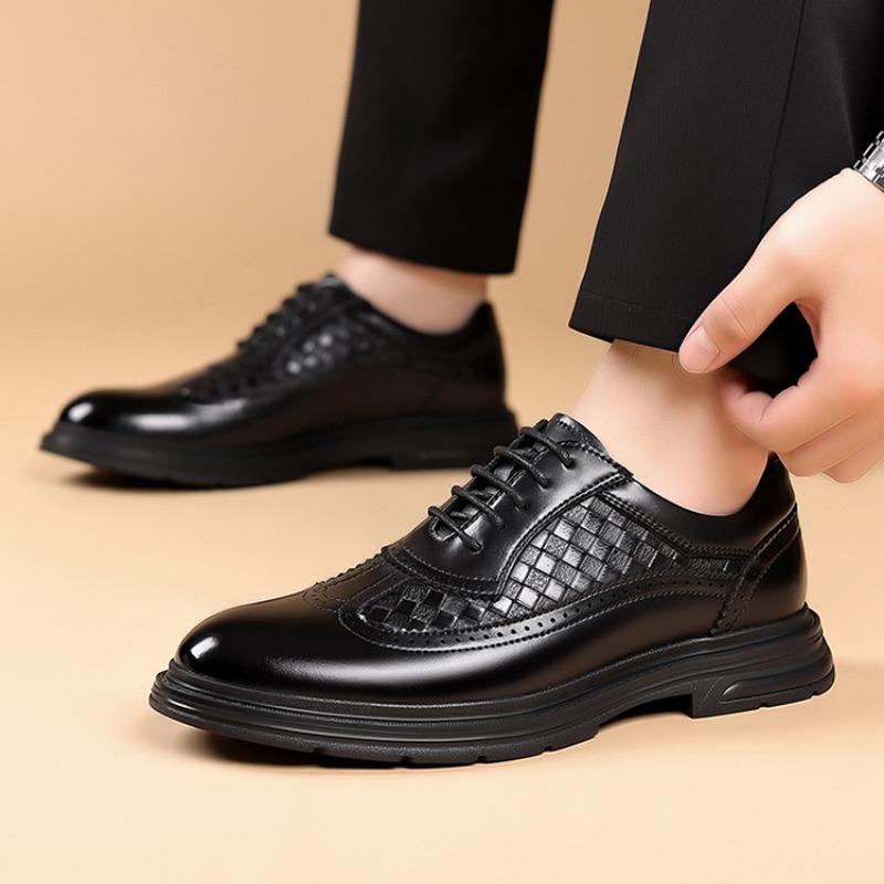 FashionNew Platform Cow Leather Men's Brogue Shoes Spring Autumn Carve Designs Business Men's Dress Shoes Fashion Wedding Shoes Male