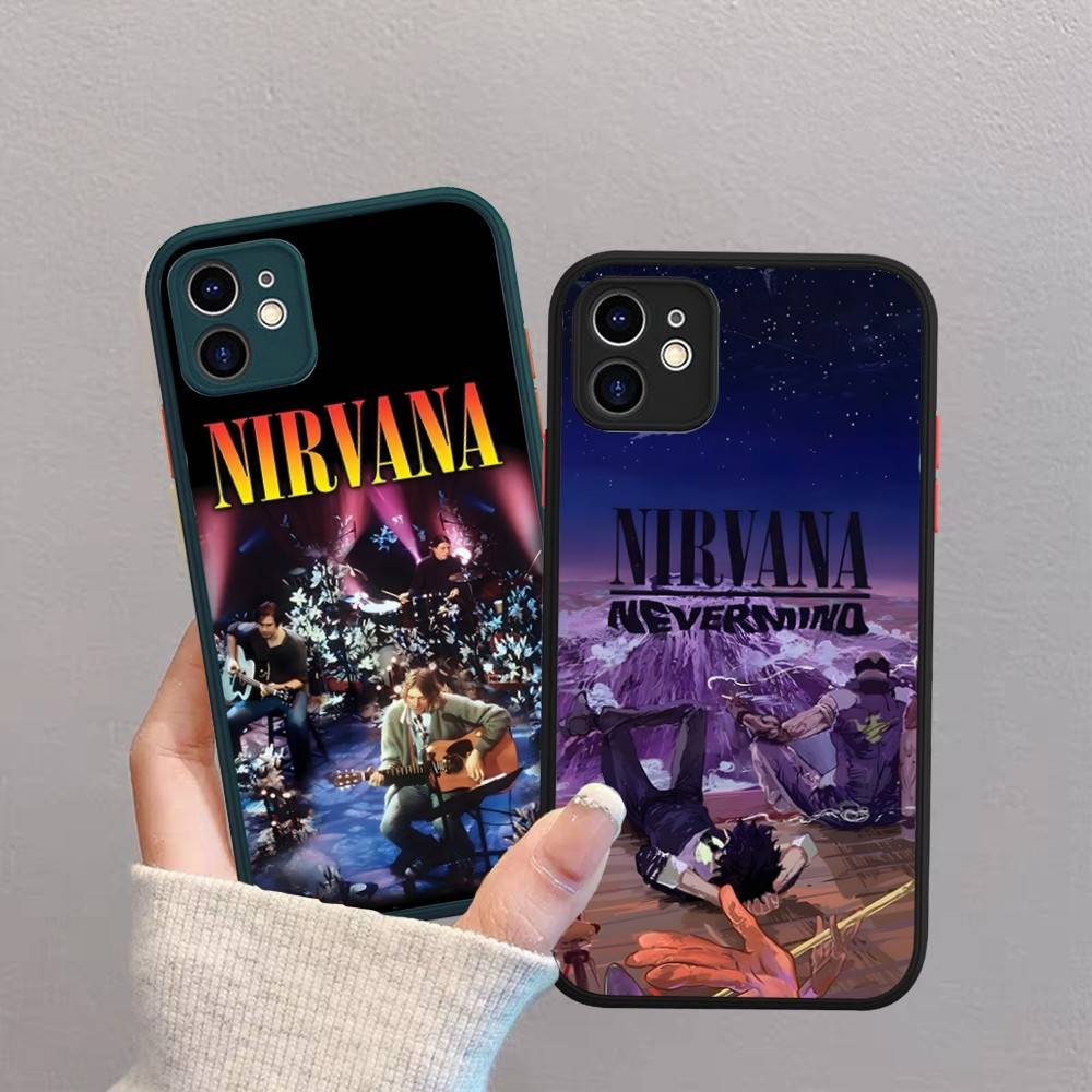 N-Nirvanaes Rock Band For IPhone 16 15 14 11 12 13 Pro Max Plus X XS MAX Matte Soft Back Phone Cover Case
