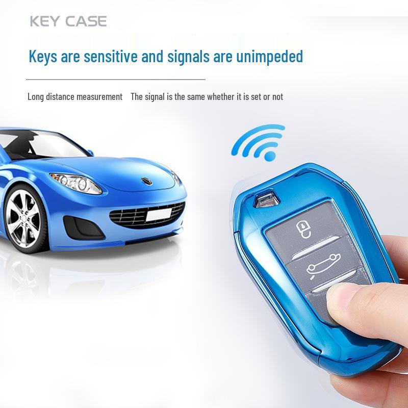 Dongfeng Peugeot 408/5008/508L Key Cover 2019 Model with New Logo, TPU Car Key Bag