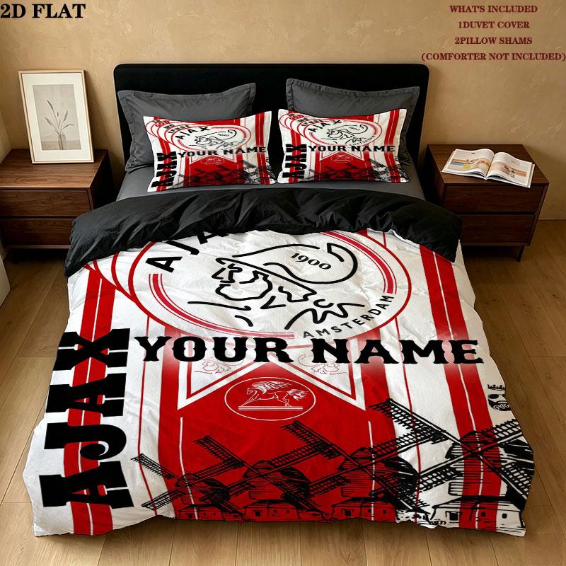 Custom Afc Ajax Bedding Quilt Set Quilt Cover Pillowcase Home Decoration Birthday Gift (1 * duvet cover + 2 * pillowcase, without core)