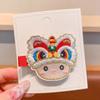 Mascot Dragon Chinese New Year Headwear Embroidery Ancient Style Hairpin  Children