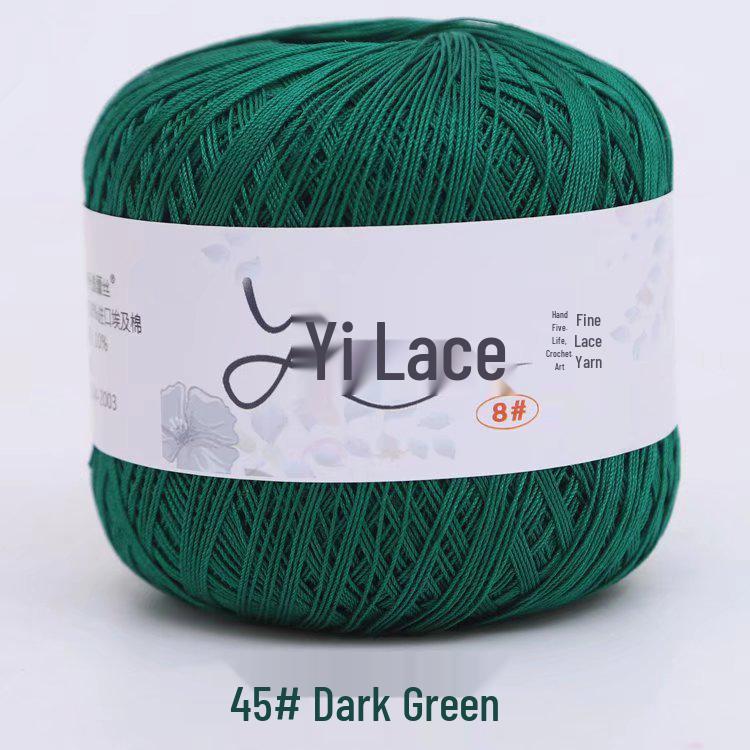 8# 100% Cotton Lace Yarn - 50g Ball, 400m, Strong Twist Crochet Thread for Hand-knitting, Flowers, Hats, and Cardigans - Free Shipping.