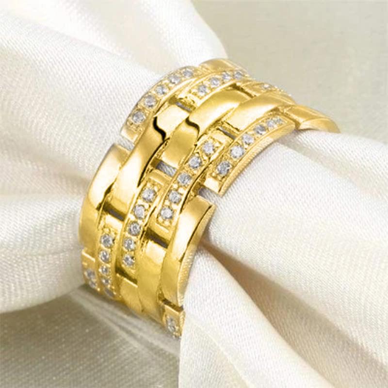 Men'S Ring, Trendy Fashion Wide Edition Men'S Ring, Micro Zircon Business Ring