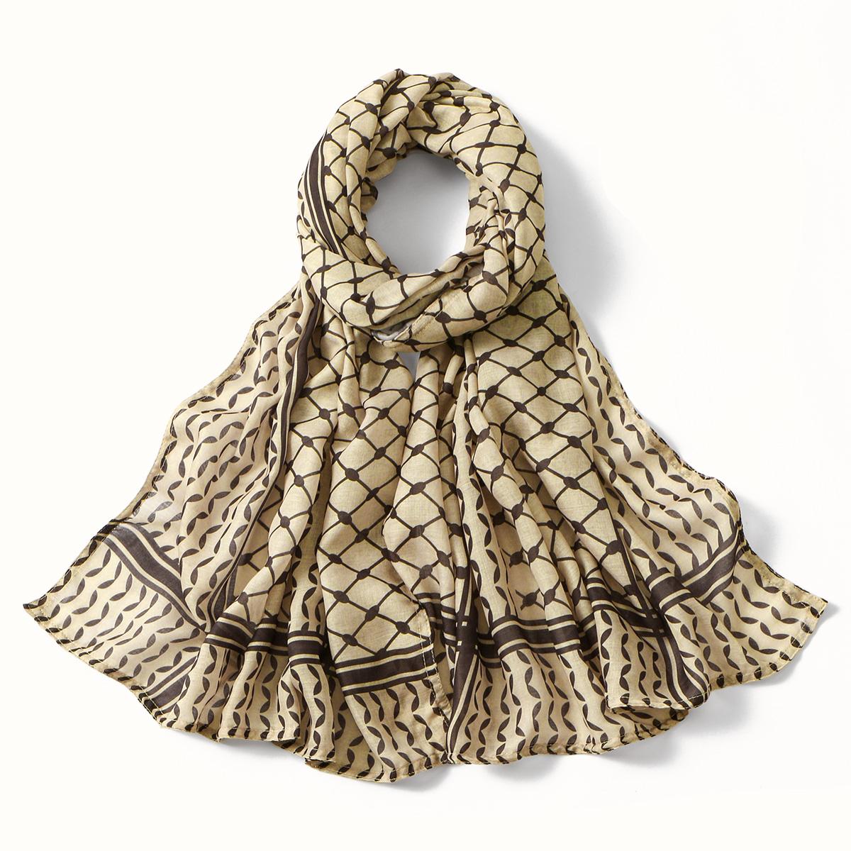 

Palestine Keffiyeh Hijab Cotton Modal Printed Hijab Breathable Soft Long Forward Scarves Headscarf Muslim Hijab Shawl Ramadan