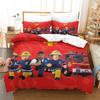 Cute Fireman Sam Rescue Cartoon Fire Engine HD Print Bedding Set Duvet Cover + 2 Pillowcases Polyester Boys/Girls Room Decor