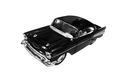 Kinsmart Chevrolet Bel Air (1957) Black 1/40 Scale Diecast Model Car KT5313b [Parallel Import]