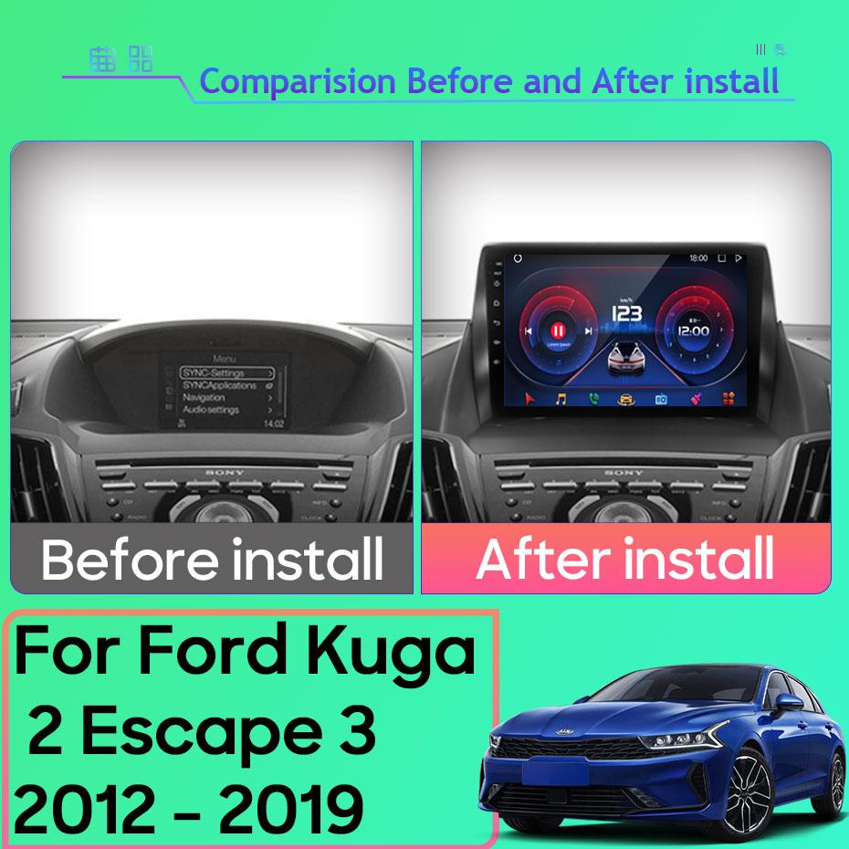 Android Multimedia For Ford Kuga 2 Escape 3 2012 - 2019 Car Stereo CPU Radio QLED Player Navigation Carplay Auto HDR 5G Dash BT