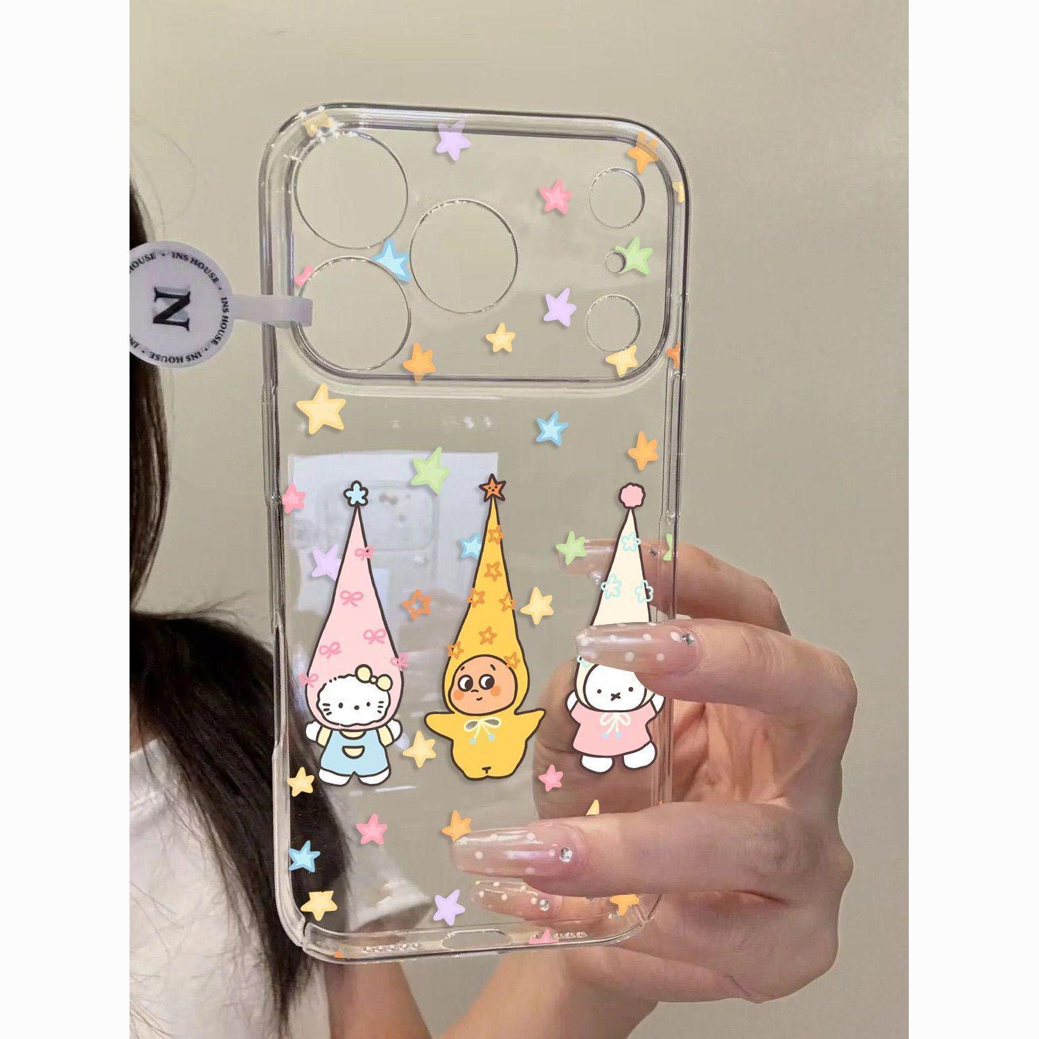 

Мультяшный чехол с кроликом Миффи для iPhone 13Pro/14/15/16/17Pro Max - Прозрачный и милый XS стиль Apple 16 Pro Max