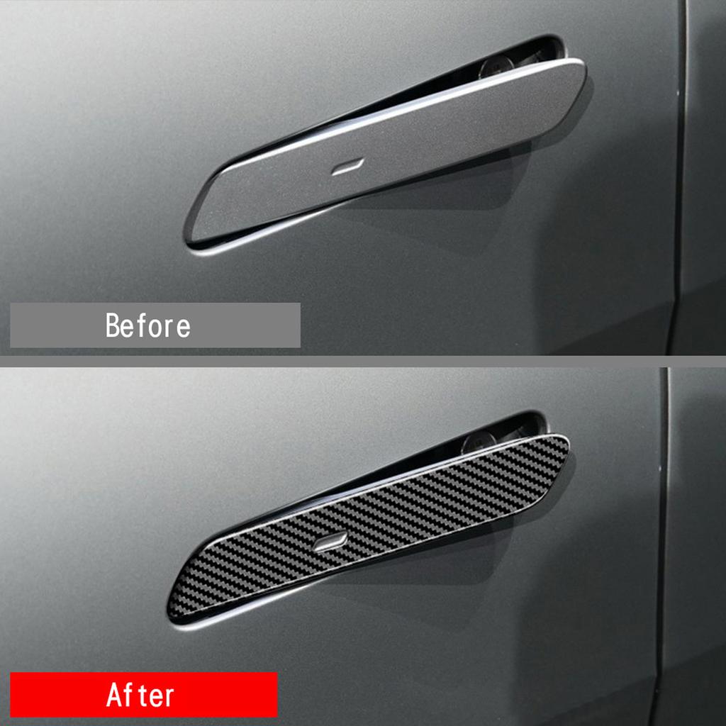 Biltillbehör För Kia EV6 2022 2023 Kolfiberstil Yttre Dörrhandtag Dekorationsskydd Trim 4st