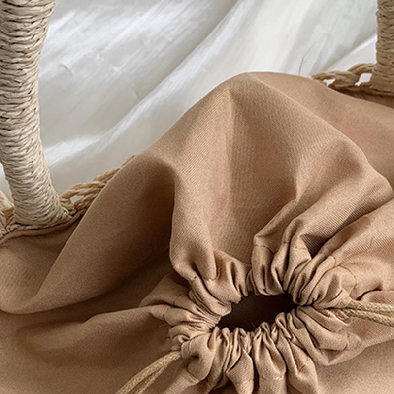 Yogodlns летняя соломенная женская сумка через плечо с бантом и декором — фото 18