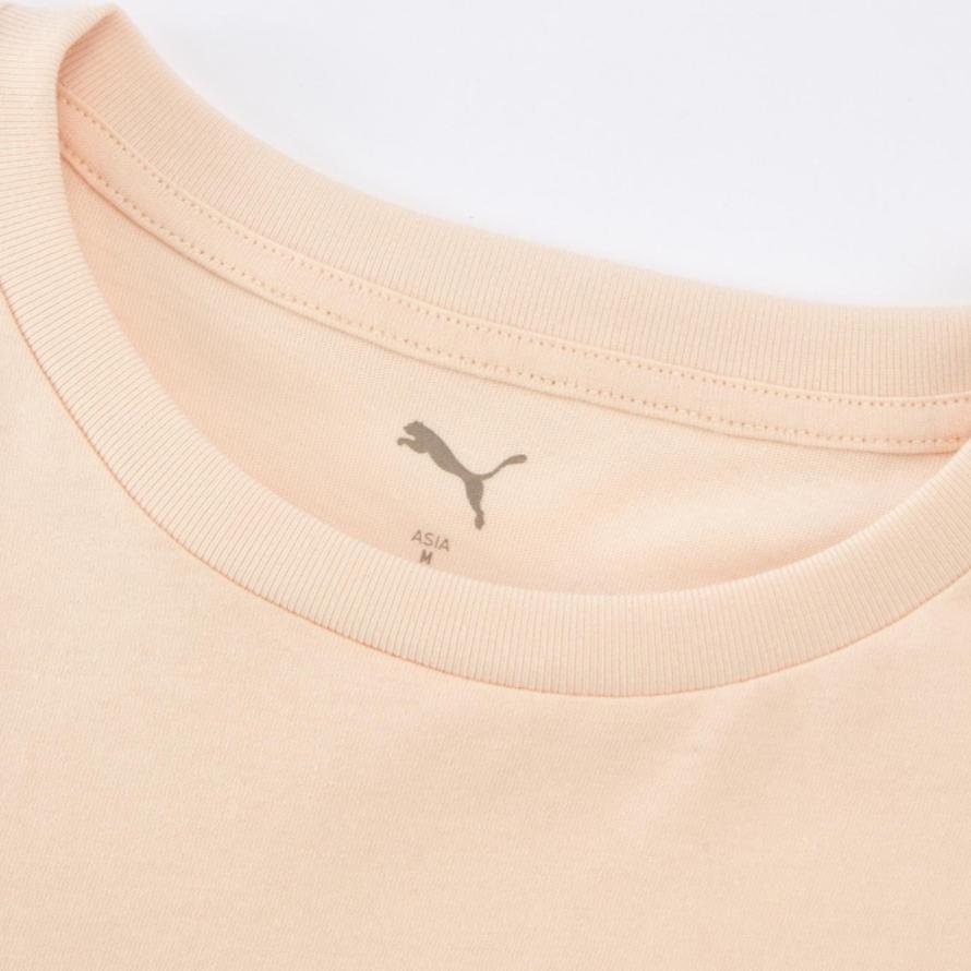 New PUMA Elevatedgraphic T Shirt Women's Peach Bamboo 633789-23