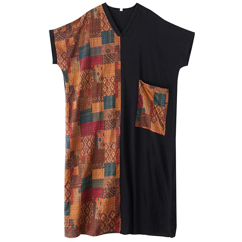 DIMANAF New Women 2025 Plus Size Summer Long Casual Dress Loose Linen Vintage Basic Maxi Dress 9847
