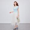 IEF Women's French Style Pleated Waist Knitted Top