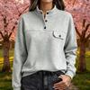 Women's Long Sleeve Crewneck Pocket Sweatshirt Casual Pullover for Everyday Wear