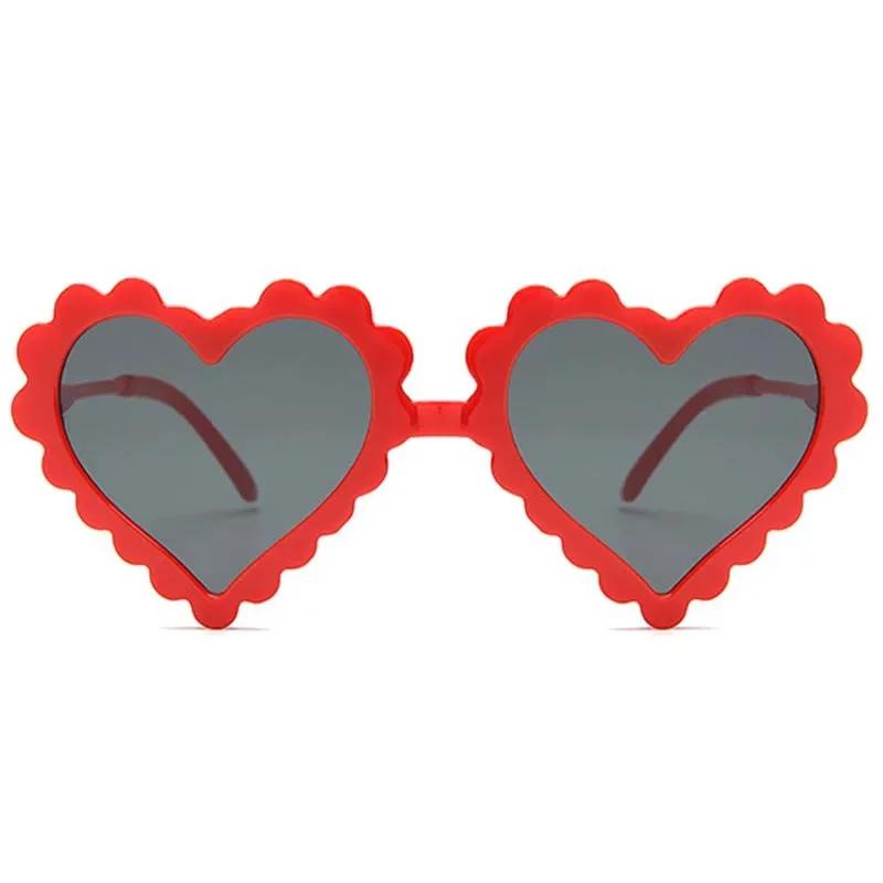 Baby Girls Cute Solid Color Heart Shape Outdoor Sun Protection Sunglasses Children Lovely Acrylic UV400 Sunglasses Kids Glasses