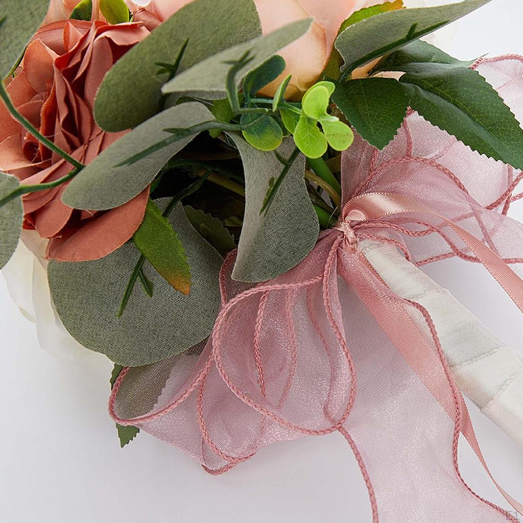Simulated Eucalyptus Rose Wedding Bouquet Bridal Realistic Creative Trendy Romantic