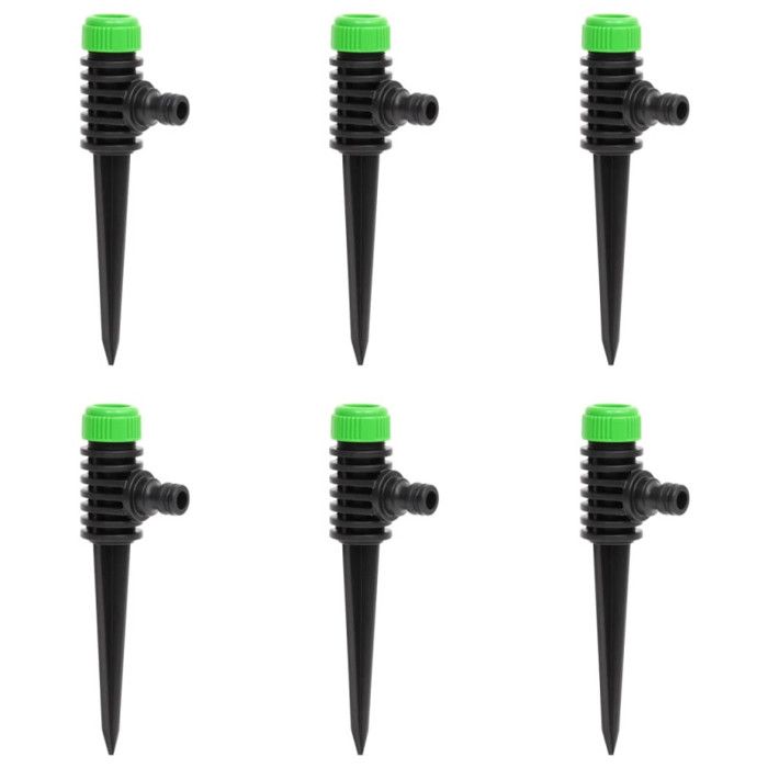 Arroseurs rotatifs 6 pcs vert et noir 3x6x19,5 cm ABS et PP