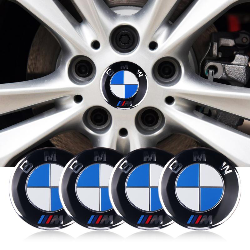 KSMH6 4Pcs Car Styling BMW Emblem Tire Wheel Center Sticker Hub Cap Badge Decals For BMW M Power 1 3 4 5 6 7 M3 M5 M6 E46 E39 E60 E90