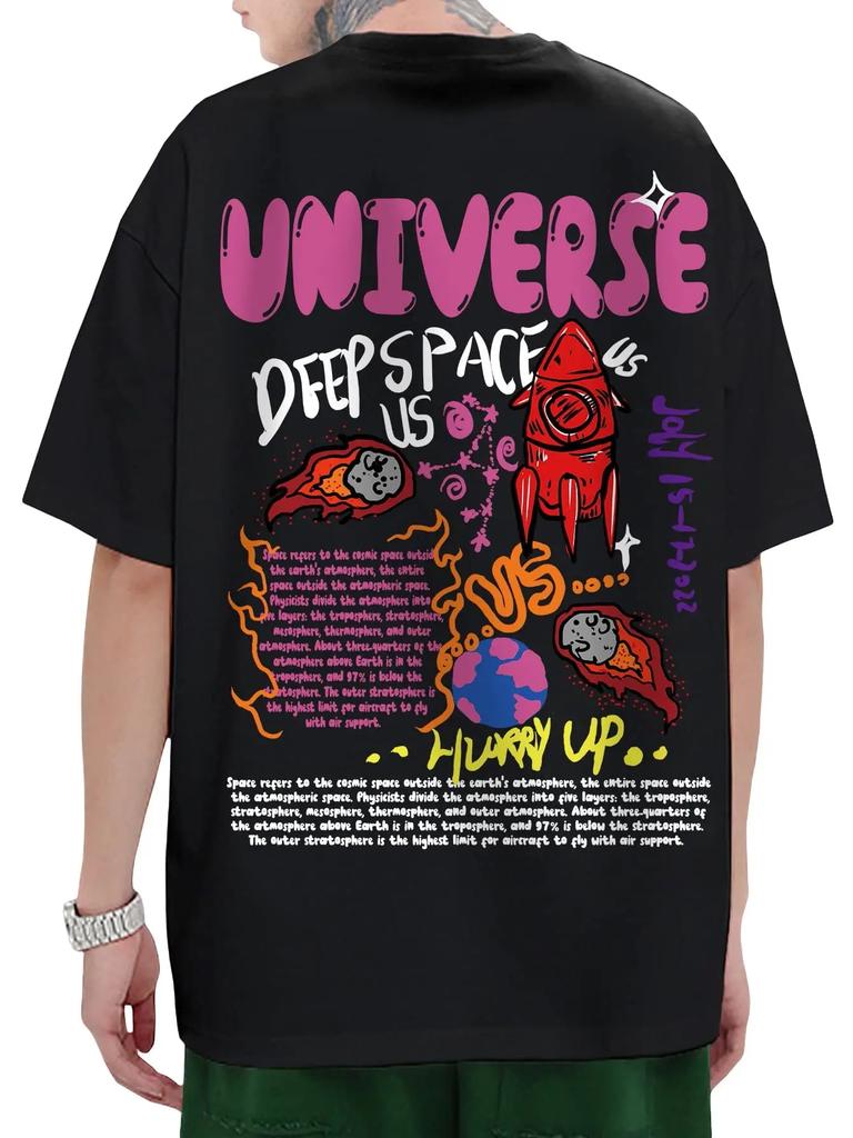 Sommer neu 100% Baumwolle Herren Rundhals Kurzarm Locker T-Shirt Oberteil Buchstaben bedrucktes T-Shirt Hohe Qualität Rockmusik Festival