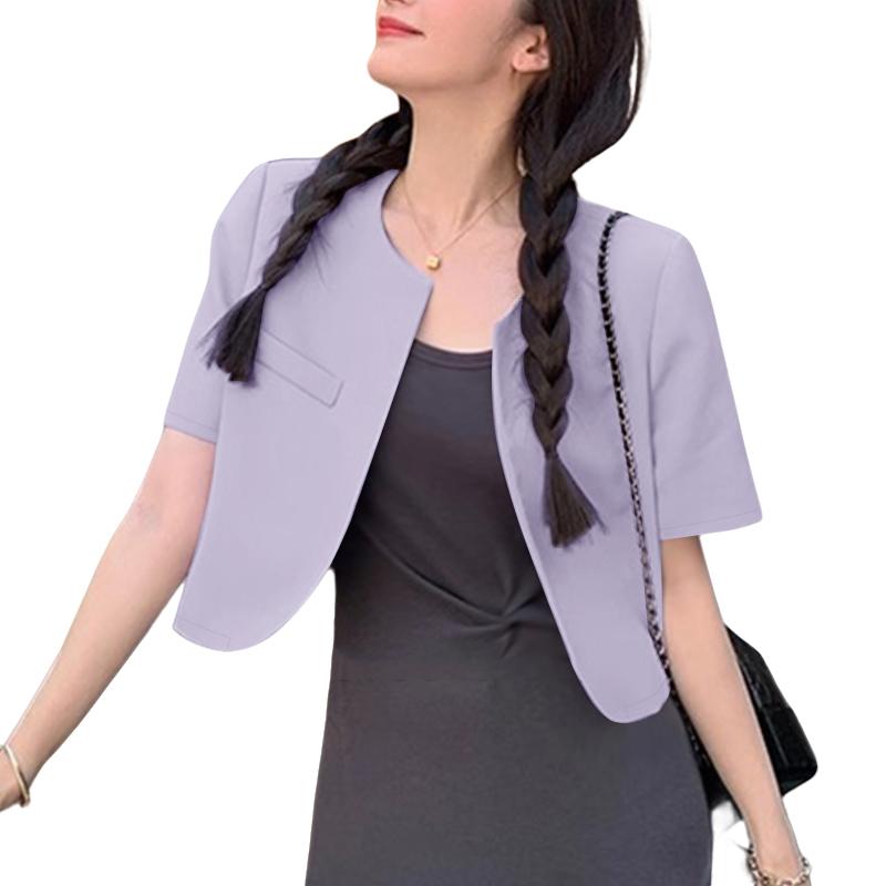 ZANZEA Womens Casual Short Sleeve Cropped Open Front Cardigan Tops