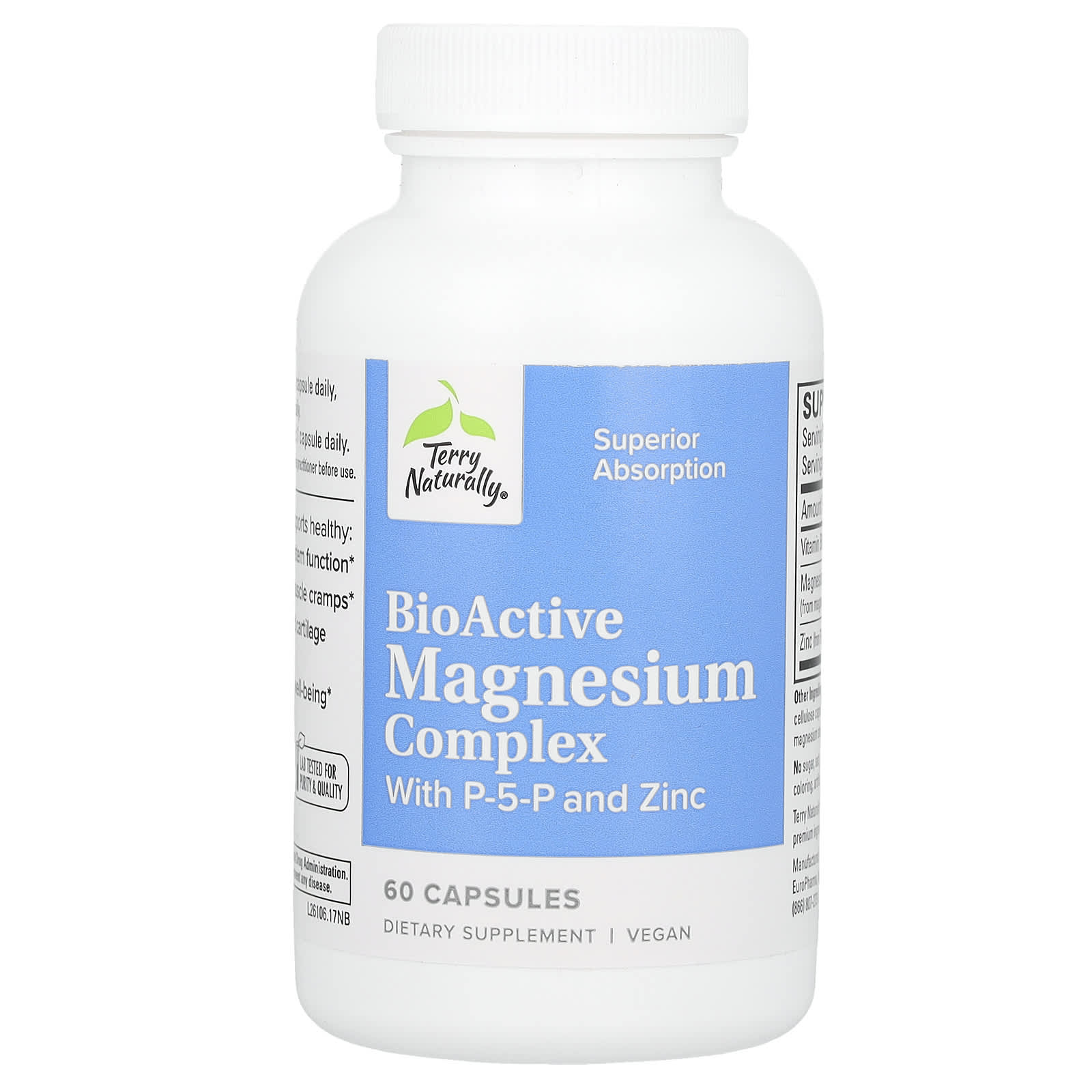 

Terry Naturally, BioActive Magnesium Complex, with P-5-P and Zinc, 60 Capsules