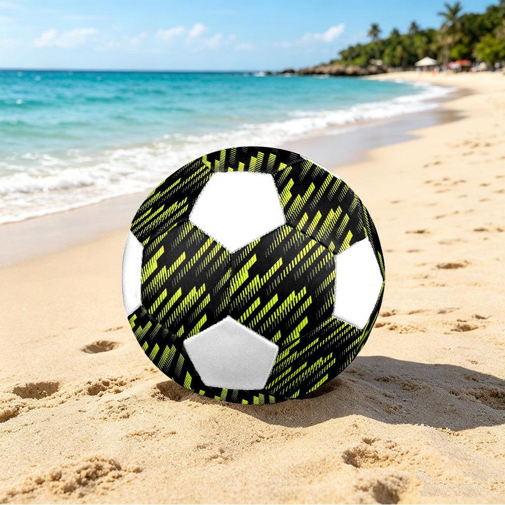 1pc Neon Diagonal Lightweight PVC Training Soccer Ball, Size 5, Suitable for Indoor and Outdoor TrainingGift y60355