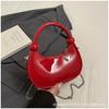 Hand-held Fashion Trend Dumpling Bag Women's 2025 New Simple and Versatile Patent Leather Shoulder Bag Niche Design Crossbody Bag