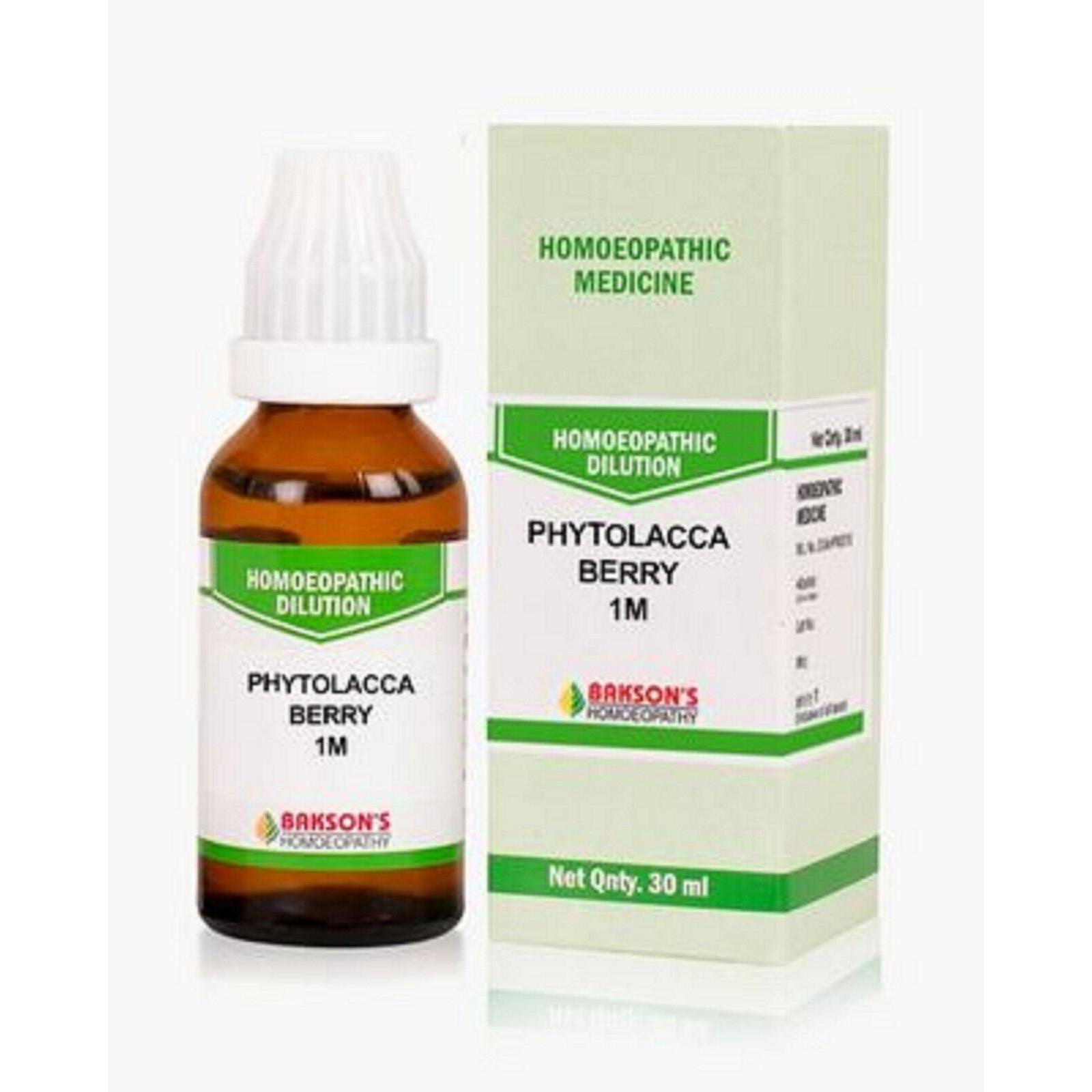 

@ Bakson s Phytolacca Berry 1M homoepathic Medicine 30 ml O036 VD-457-60%OFF