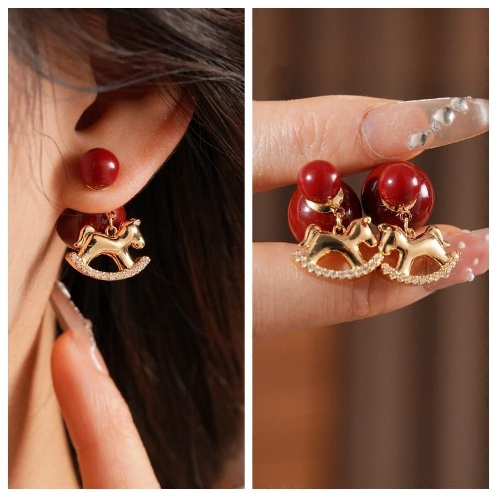 Fashion Jewelry Zodiac Horse Earrings Rocking Pony Drop Earrings Cute Cartoon Pony Earrings  Women
