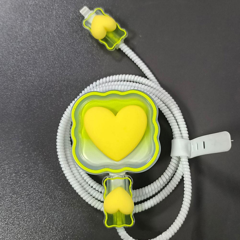 4 w 1 Love Heart Charger Cable Protector Case do iPhone'a 15 14 11 16 18 W 20 W Ładowarka Głowica Ochronna Pokrywa Akcesoria Winder