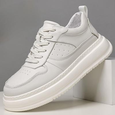 Nieuwe Schoenen voor Mannen Koeienleer Casual Platform Schoenen Mode Platte Skateboard Schoenen Jeugd Straat Cool Dikke Sneaker