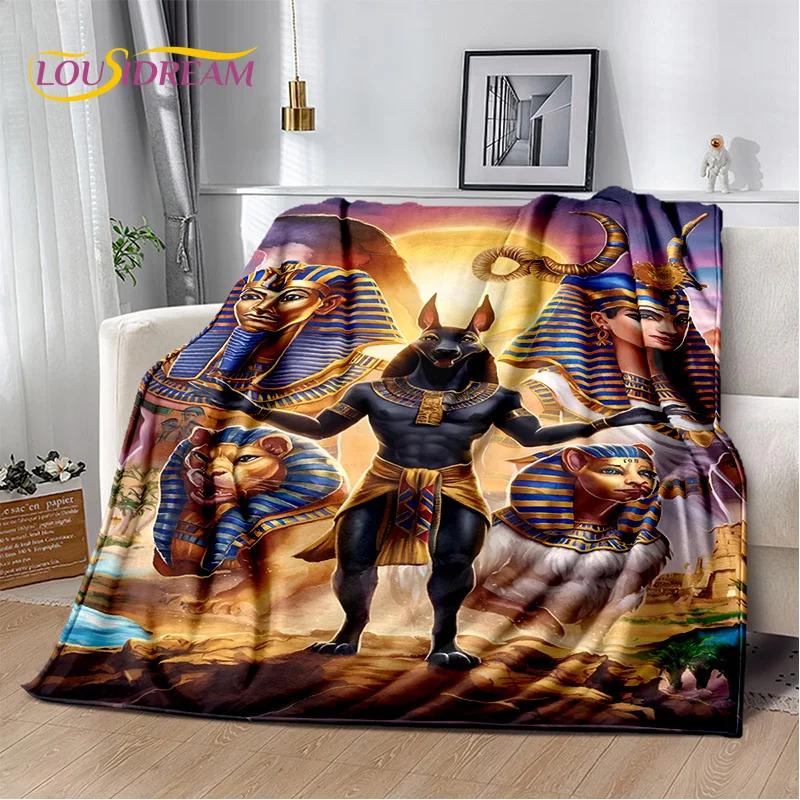 3D Ancient Egypt Death Anubis Pharaoh Horus Mythology 2025 Soft Blanket,Soft Throw Blanket for Home Bedroom Bed Sofa Cover Child