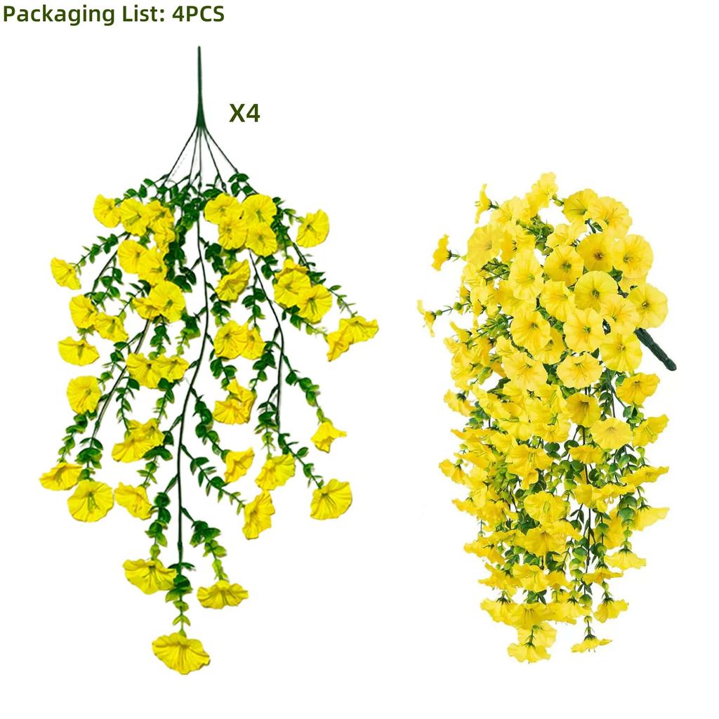 4PCS Hanging Artificial flowers -Eucalyptus Leaves Floral - Fake flowers Indoor/Outdoor Decor Garden -  Durable Plastic Florals