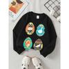 European sizes Kids' Crewneck Sweatshirt Colorful Eggs with Animals And Patterns  , Sportswear And Casual Wear, Soft And Comfortable