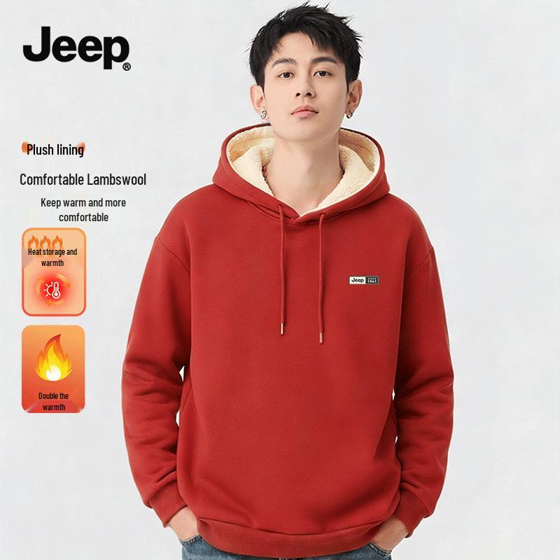 JEEP Men s Fleece Lined Hooded Sweatshirt L