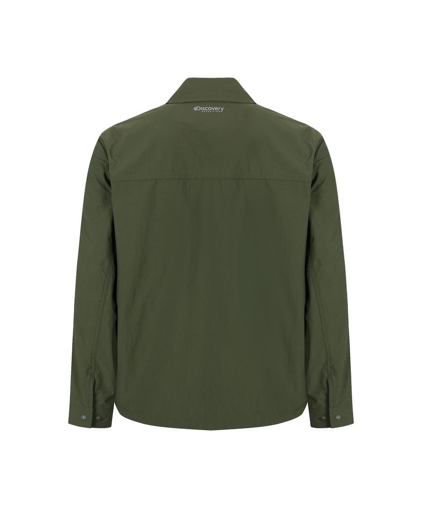 Discovery Expedition Men'S Fresh Vent Collared Out-Pocket Windbreaker (D/Khaki)
