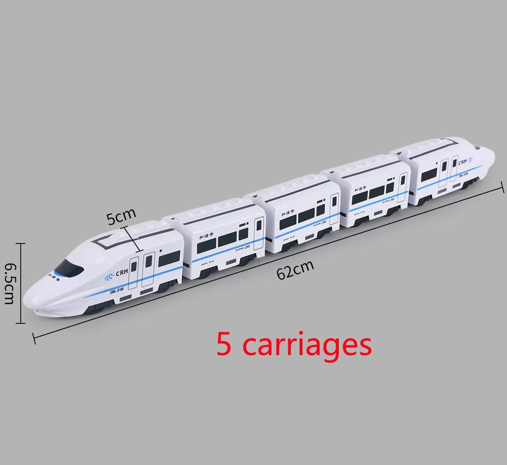 Kids DIY Simulation High Speed Railway Train Toy Car Electric Sound Light Model Train Educational Toys for Boys Girls Gift