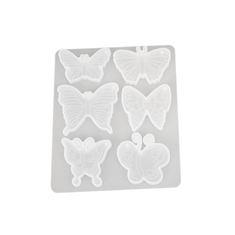 Flexible Pendant Mold Silicone Crafts Molds Butterfly Shaped Keychain Moulds Silicone Texture Gift for Hand Making Lover