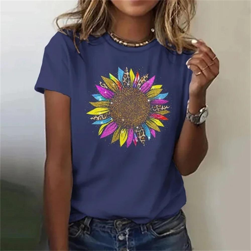 New Fashion Women's T-Shirt 3D Print Floral Graphic Blouse Summer Casual O-neck Streetwear Short Sleeve Oversized y2k Tops Tees