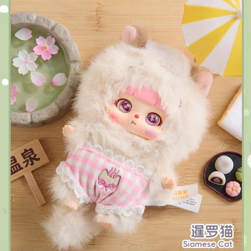 Kitten Holiday Hot Spring Series Plush Blind Box Mystery Surprise Cute Doll Pendant Soft Plush Toy Gift For Girls