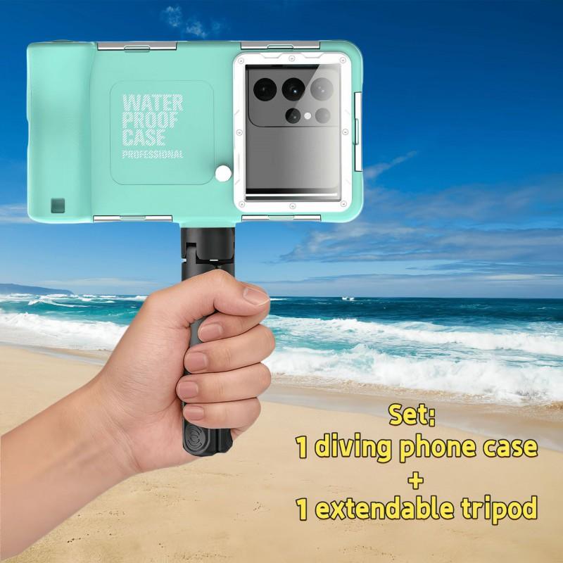 Underwater Phone Case With Retractable Tripod