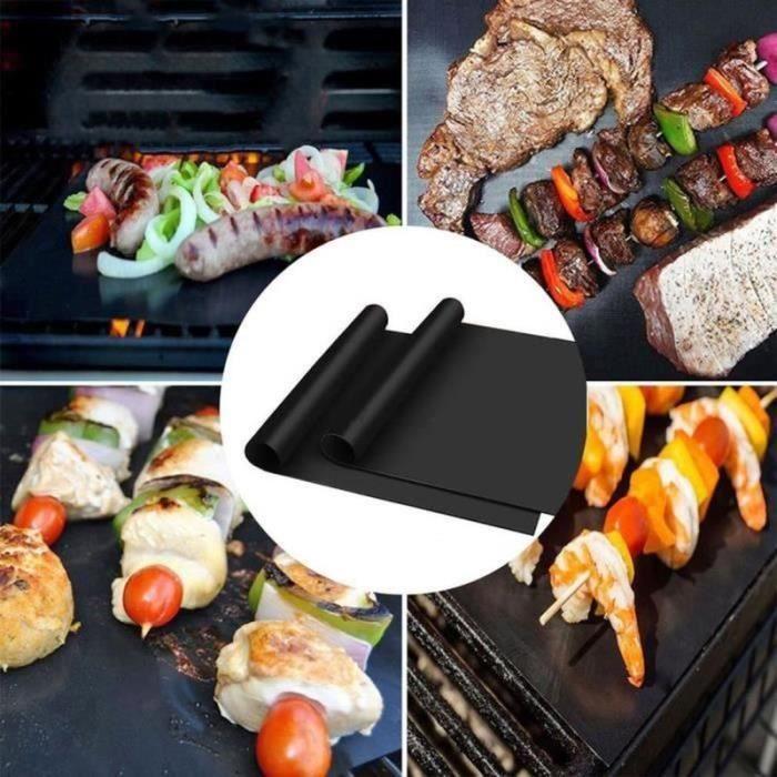 Set de 5 Tapis de Cuisson pour Barbecue et Four- 40cm*33cm Feuilles Anti-adhérent de BBQ et Feuilles de Cuisson réutilisable fdc3ba