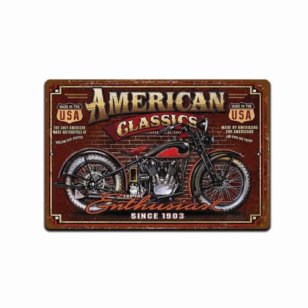 Sign Garage Motorcycle Metal Tin Man Cave Vintage SIGN Wall Shop Garage Decor
