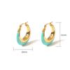 French Retro Tiffany Blue Drip Oil Hoop Earrings - Elegant Style