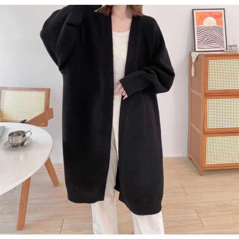 Medium and Long Loose Large Version Knitted Cardigan Women's Autumn and Winter New Fashion Sweater Jacket