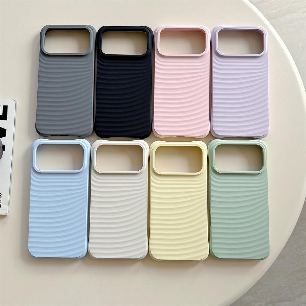 For iPhone 17 Pro Max Case Wave Pattern Liquid Silicone Shockproof Phone Cover