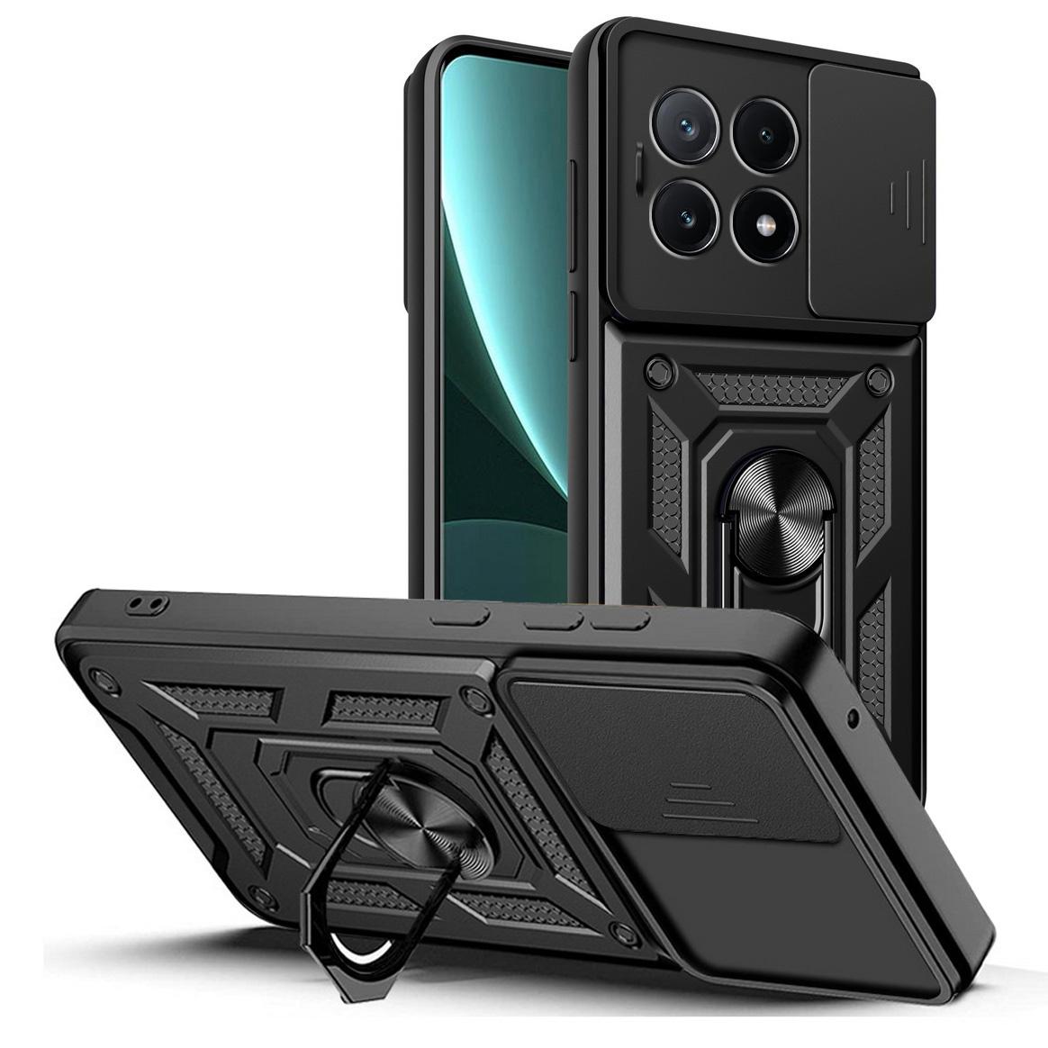 

Защитный чехол для камеры POCO X6 Pro M6 Pro F5 Pro X5 Pro M5 X4 Pro X4 GT M4 Pro F3 X3 NFC POCO C65 Armor Hybrid Ring Back Cover For POCO X3 чёрный