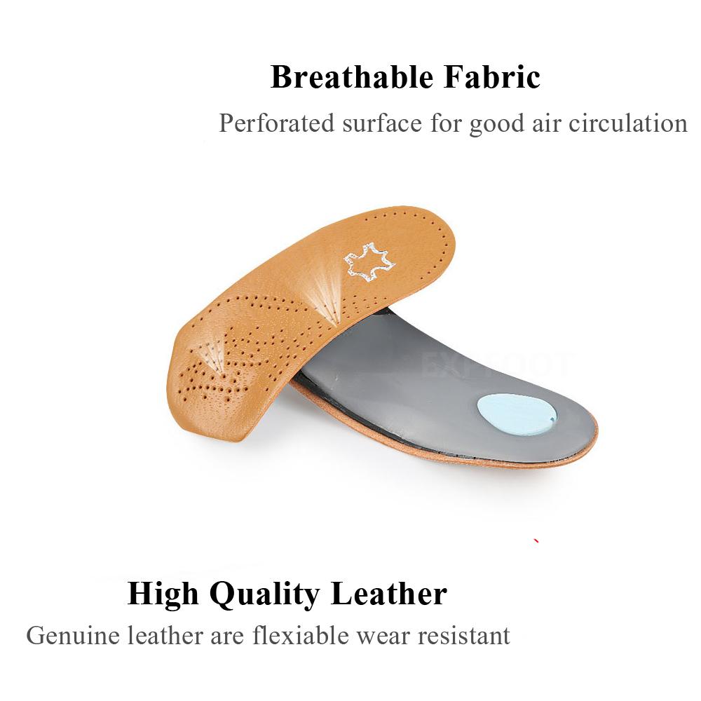 Orthopedic Shoe Sole Insoles For Feet Men/Women Relief Pain Cushion Flat Feet Arch Support Breathable Leather Half Pads Insert