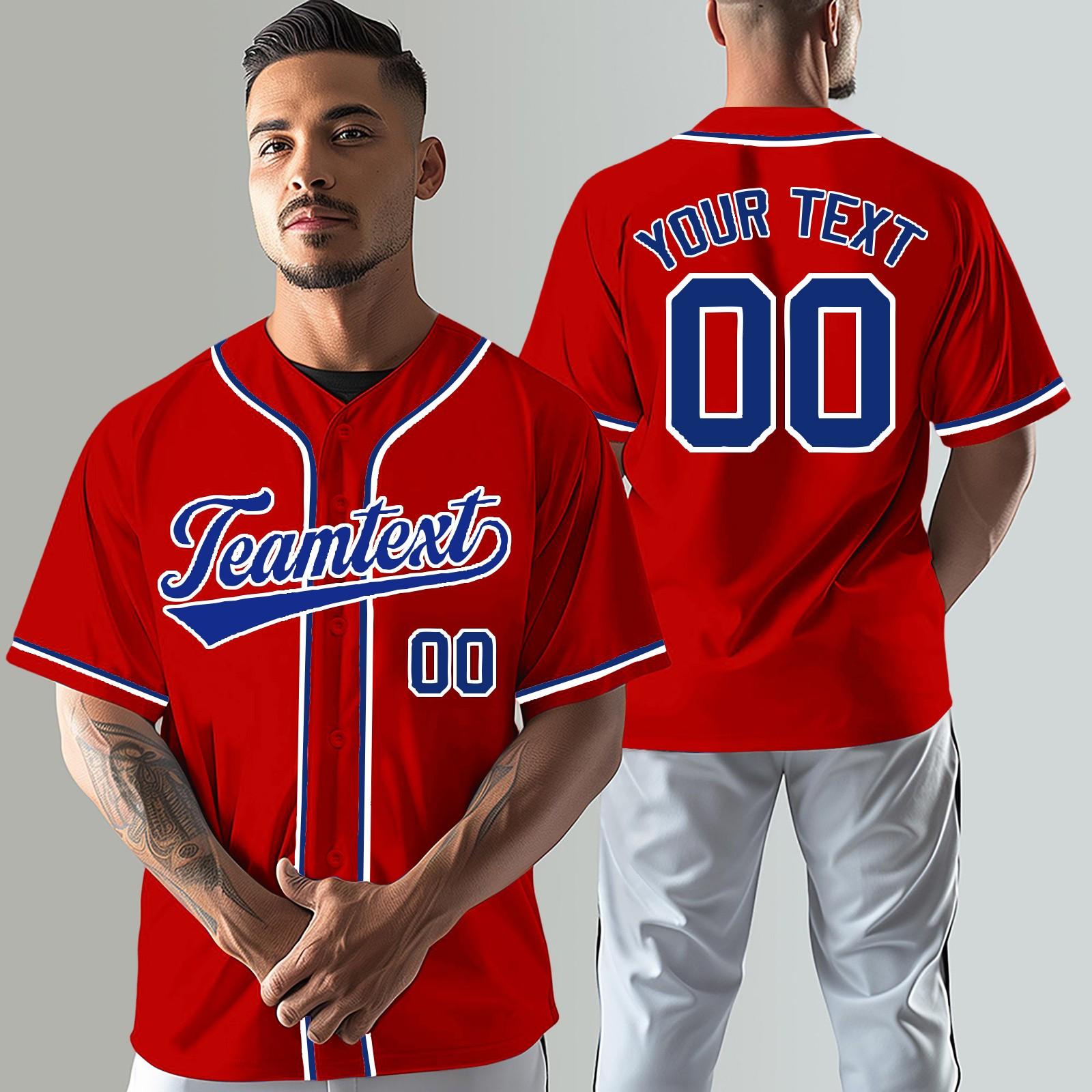 Customizable Baseball Jersey Personalized Team & Number Fabric, Multiple Sizes & Colors S